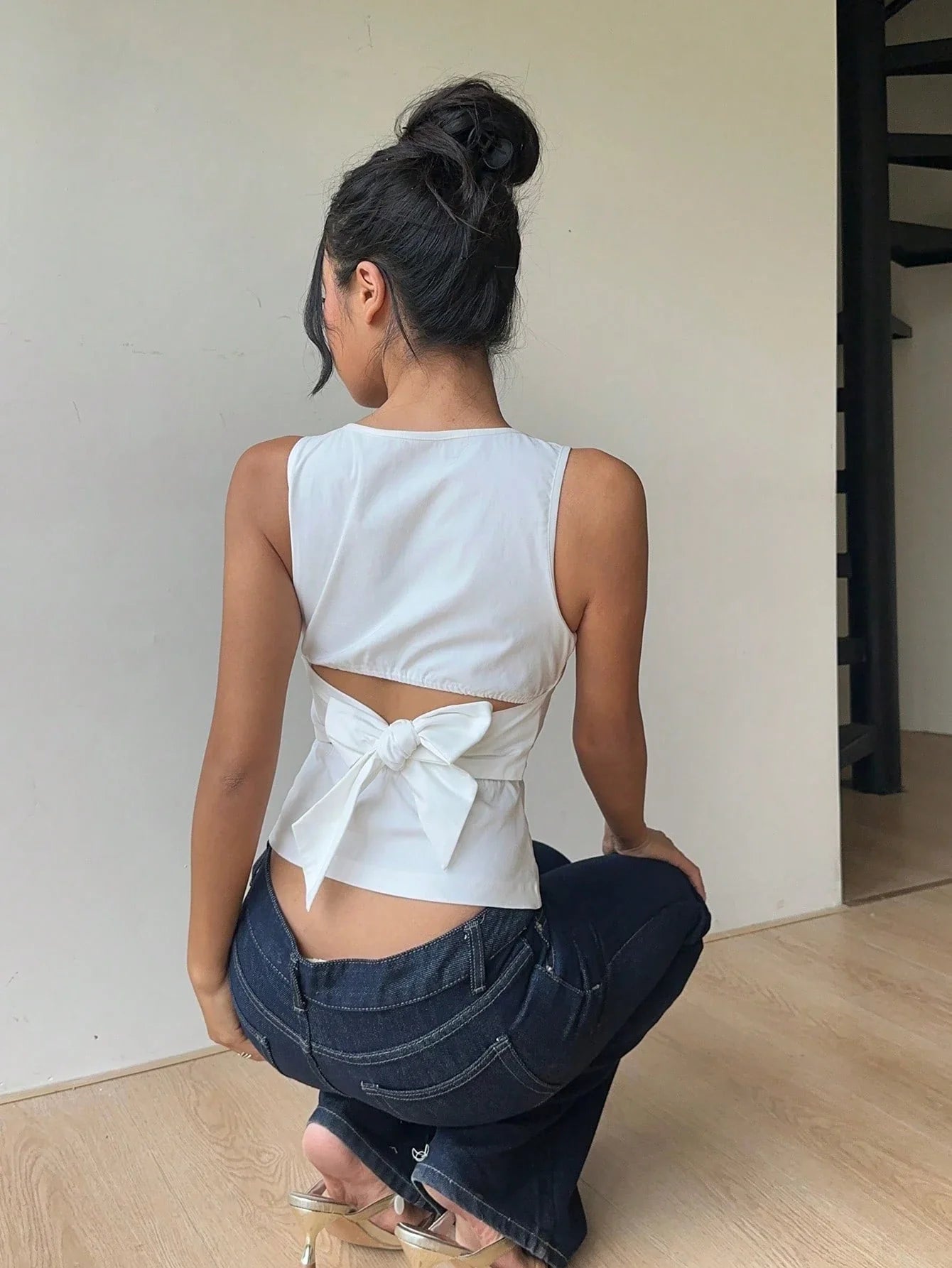 Peek and Tie Backless Top