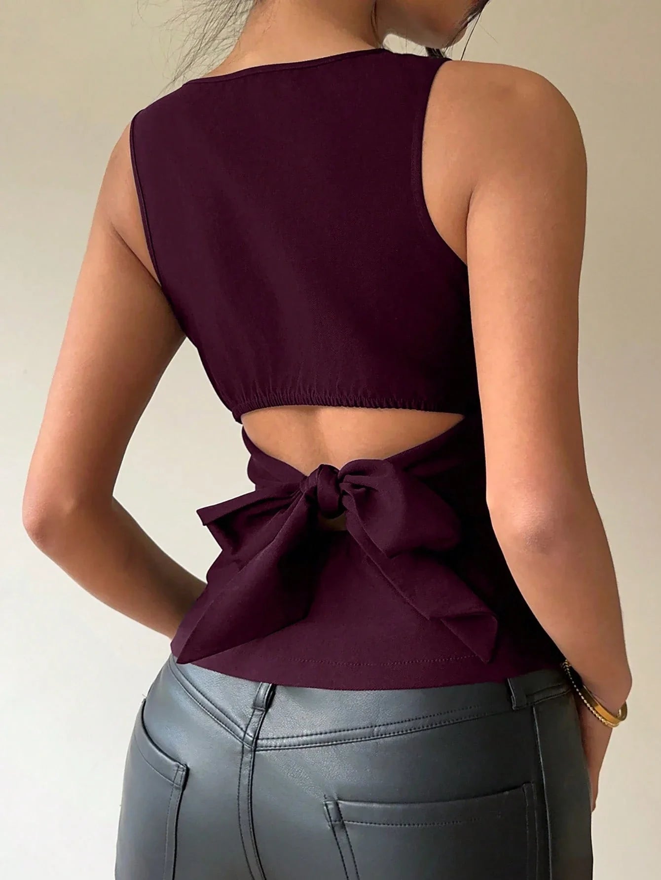 Peek and Tie Backless Top