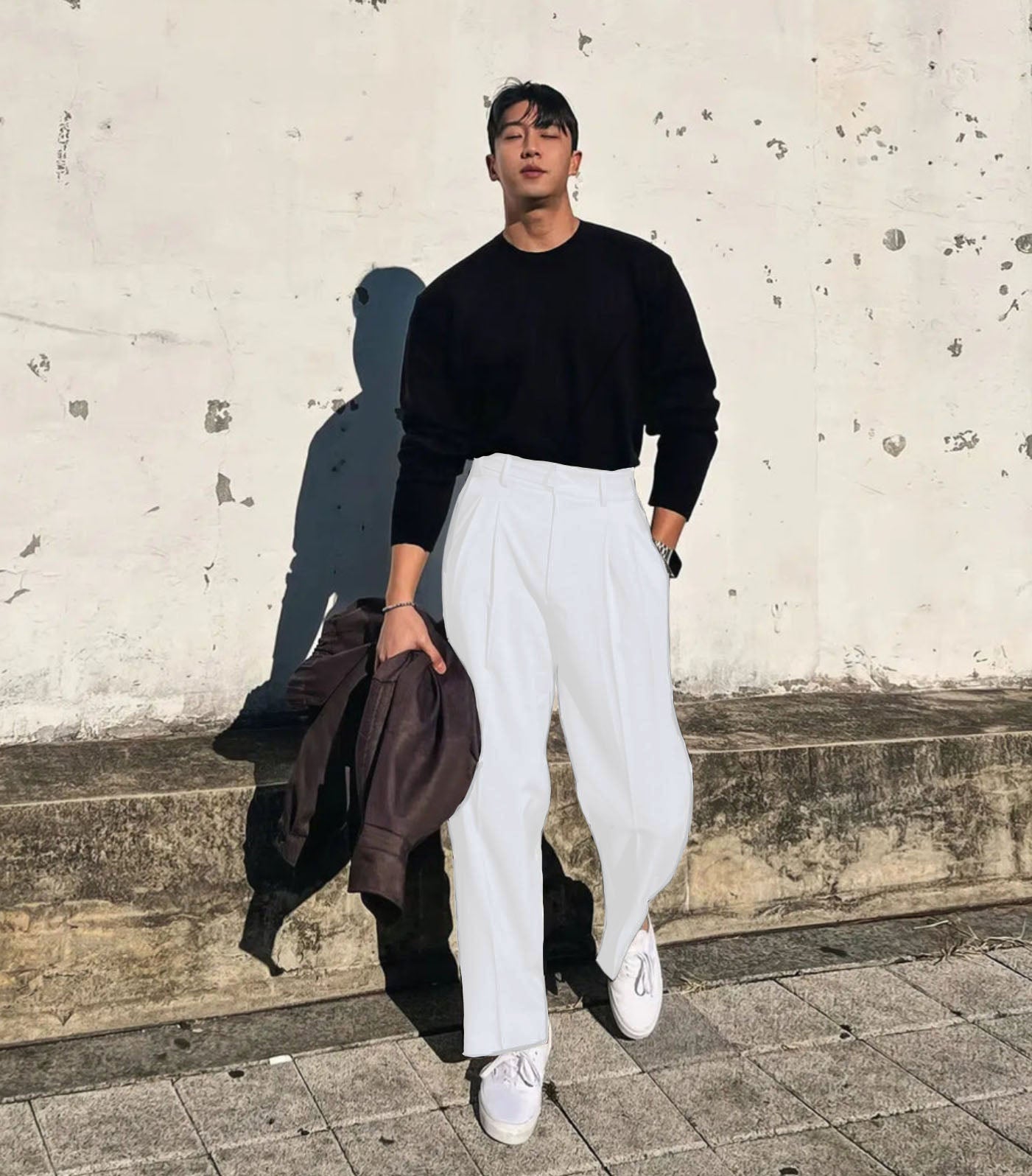 Vintage Linen High Waist Straight Fit Trousers