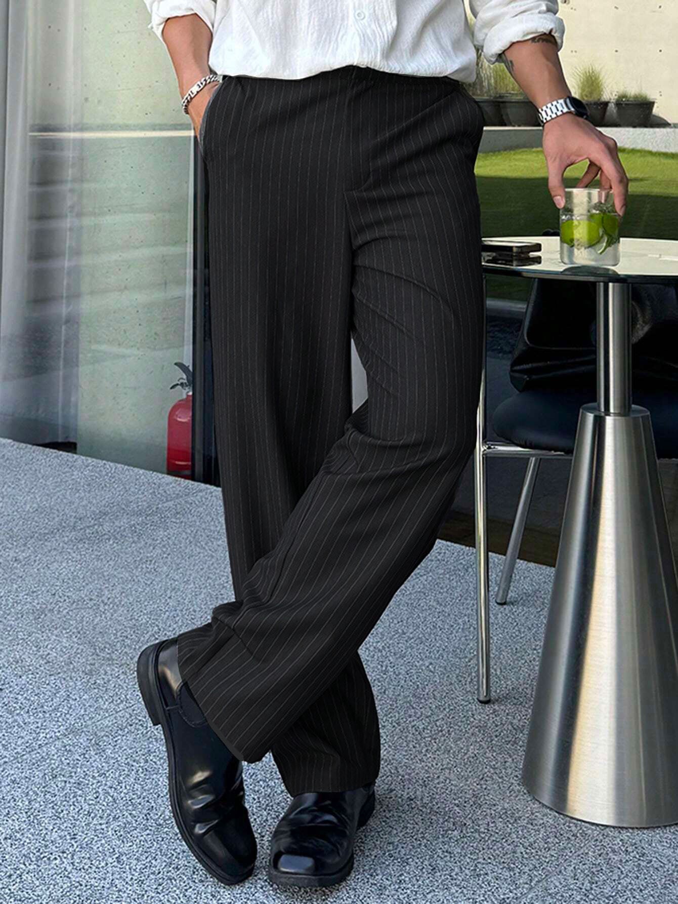 Korean Inspired Classic Stripe Trousers