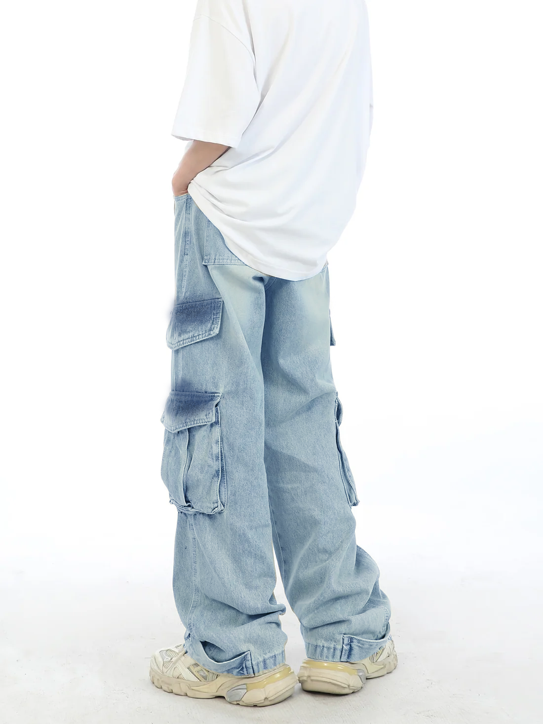 Dusty Blue Baggy Cargos
