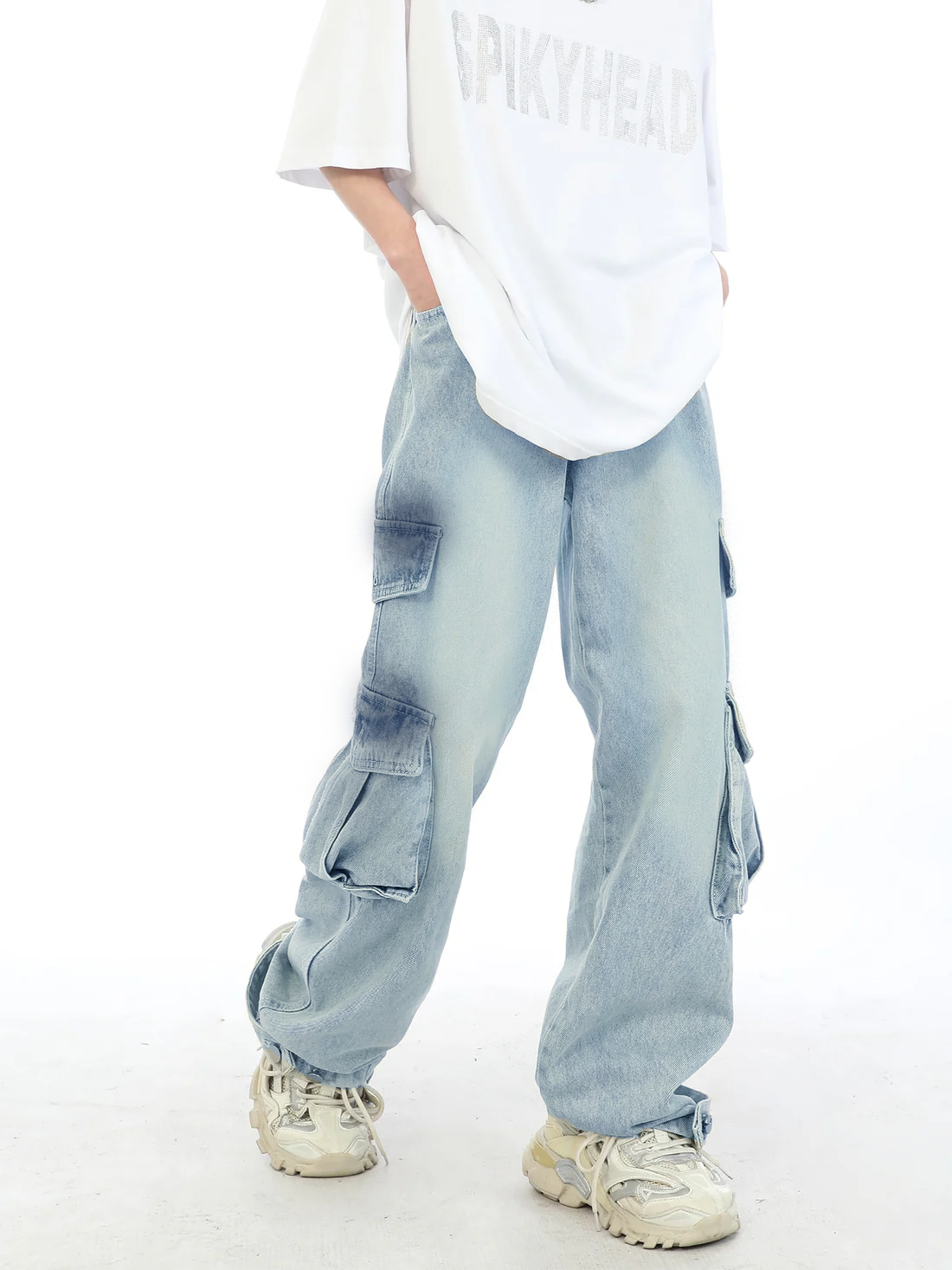 Dusty Blue Baggy Cargos