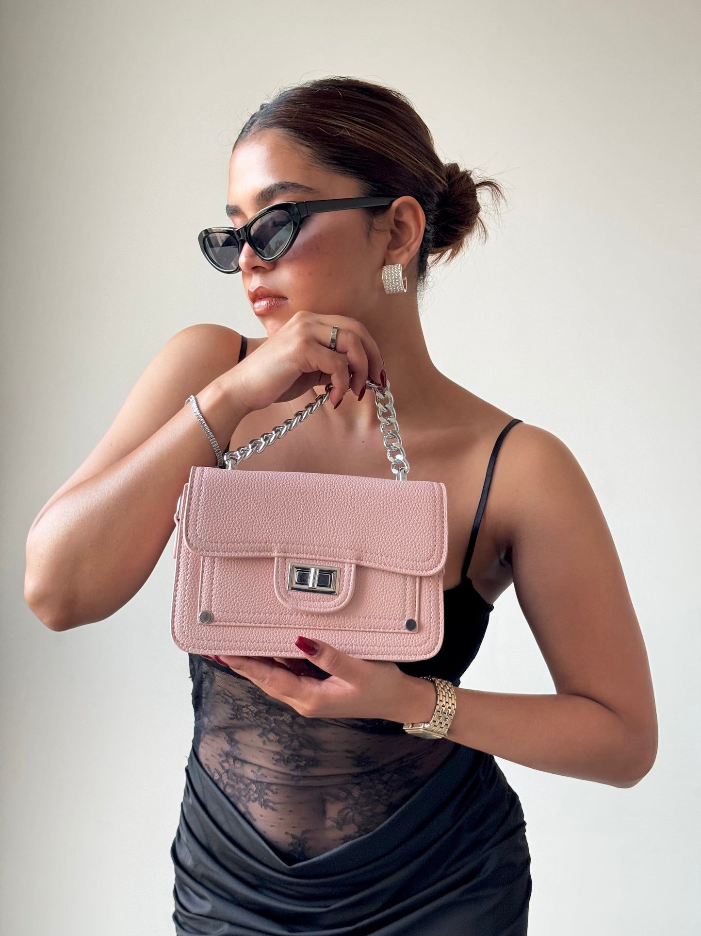 Structure Satchel Chain Strap Bag