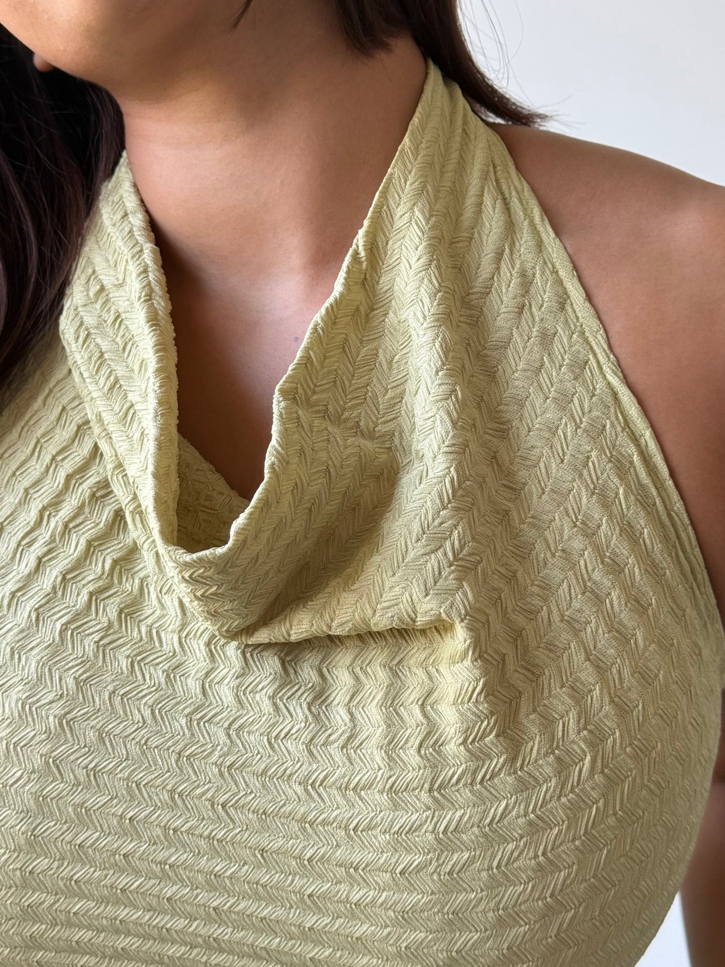 Refined Cowl Backless Halter Top