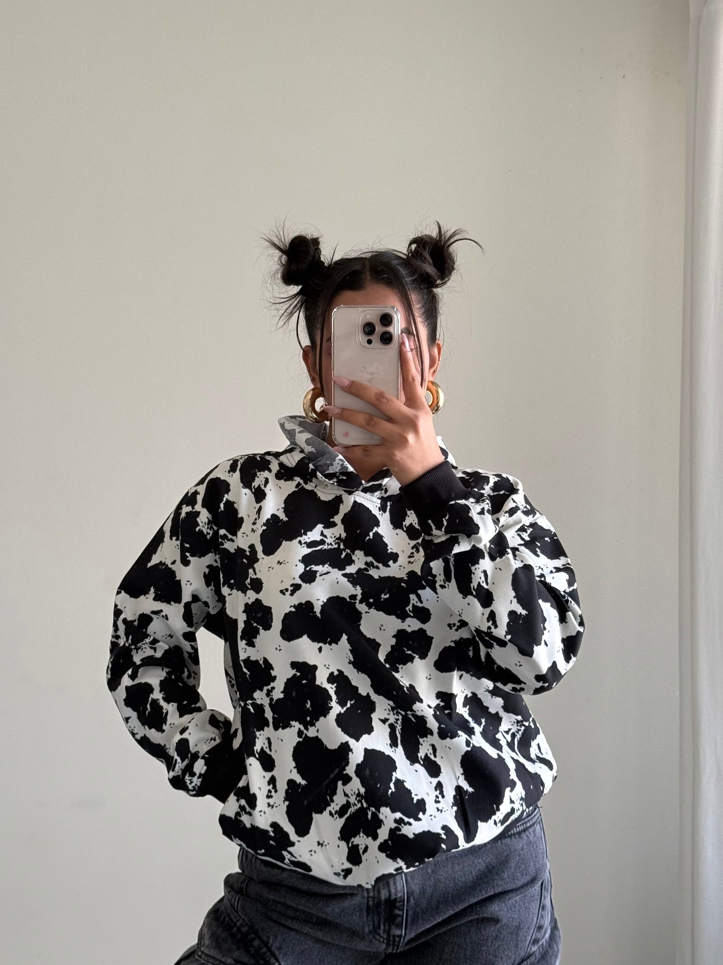Cow Print Oversize Hoodie
