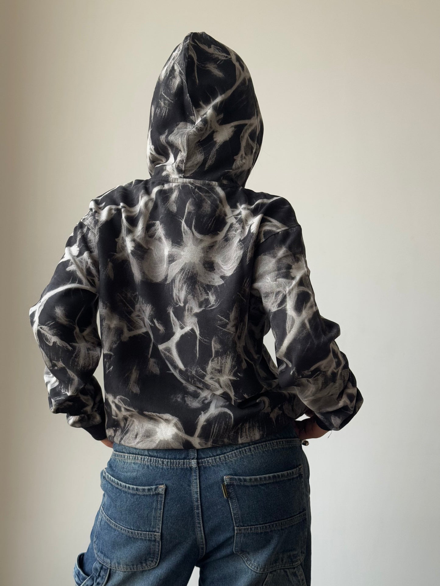Abstract Smoke Print Oversize Hoodie