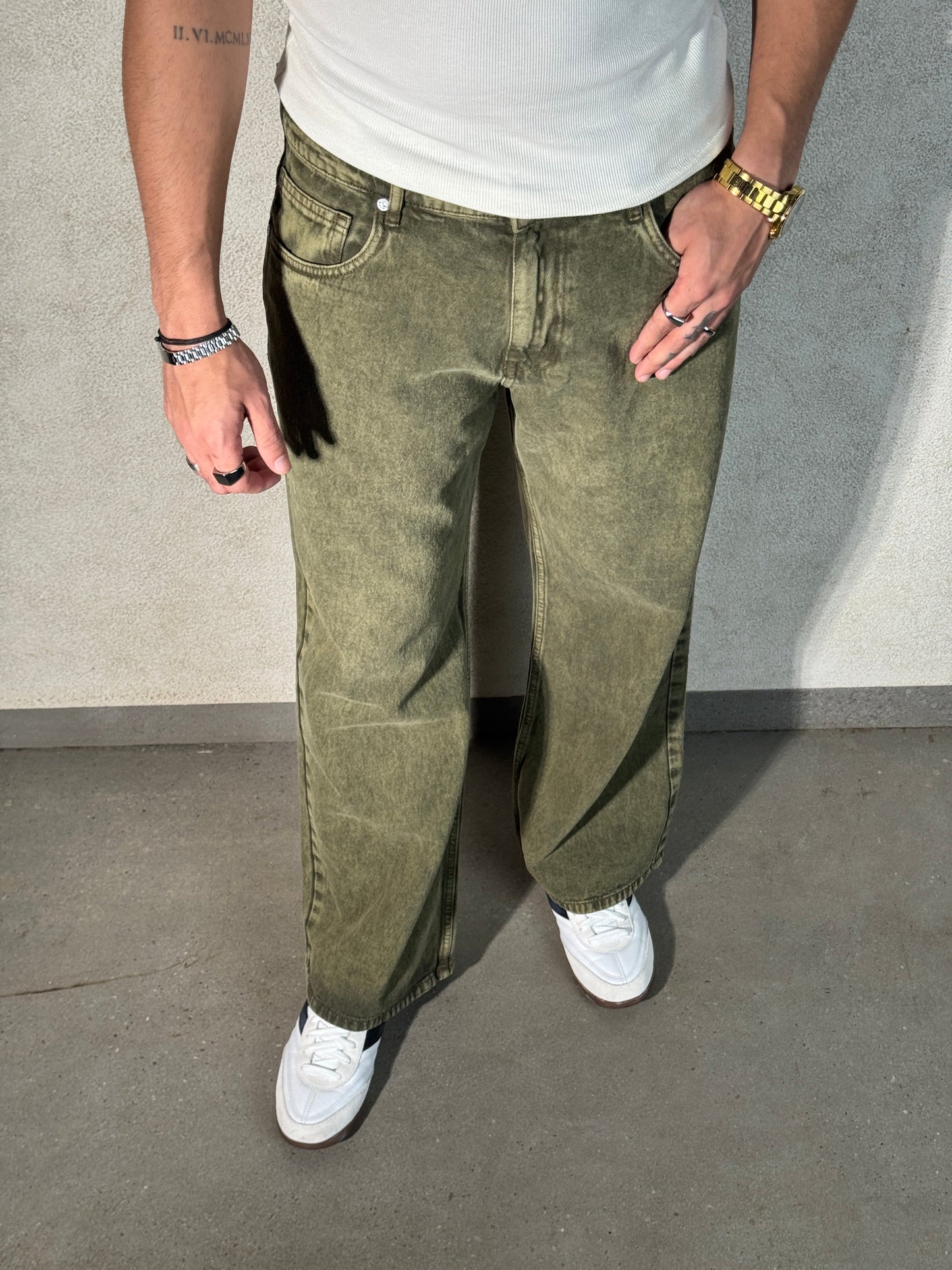 Sage Rust Wide Leg Jeans