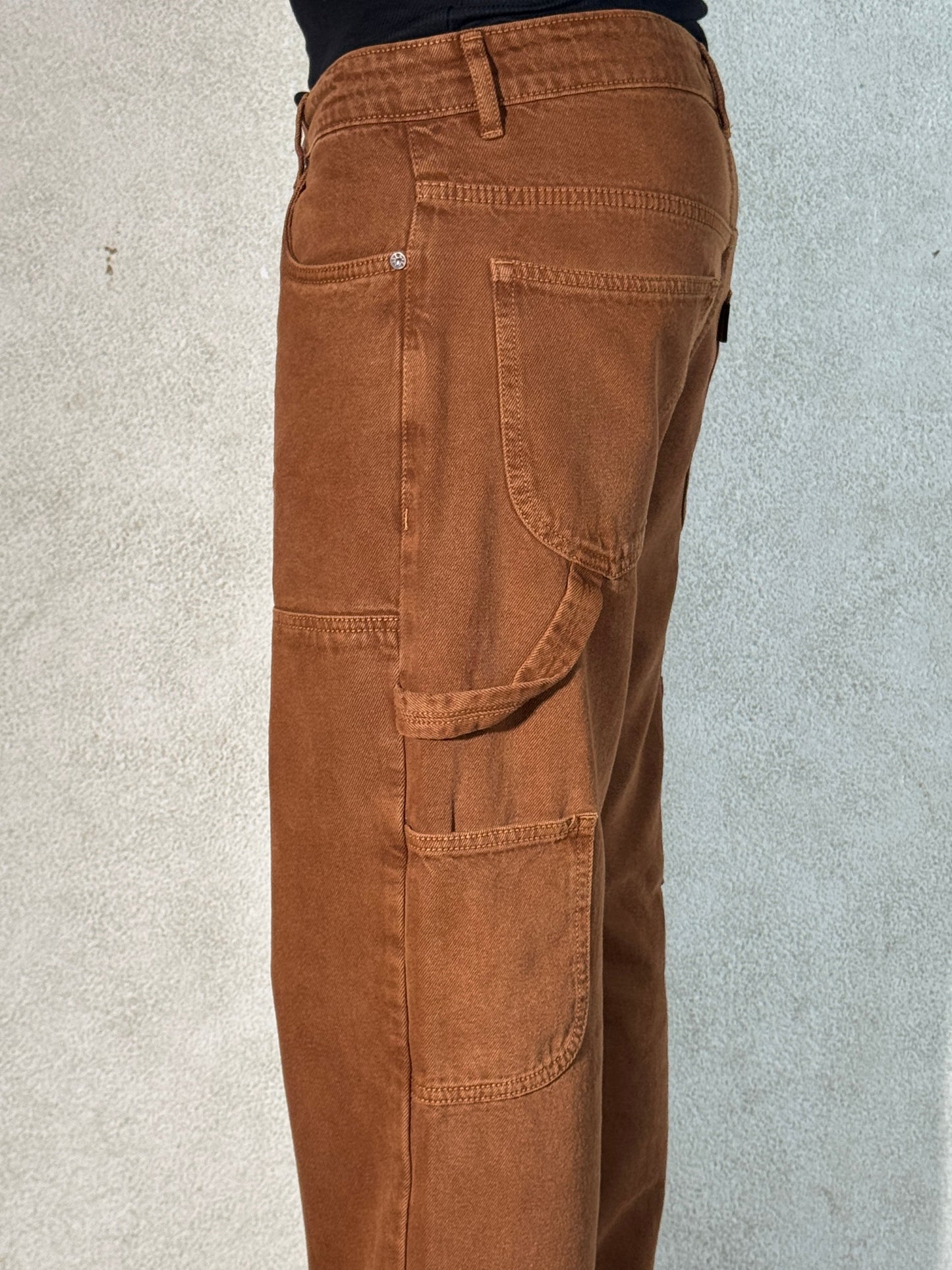 Mud Khaki Carpenter Loose Straight Jeans