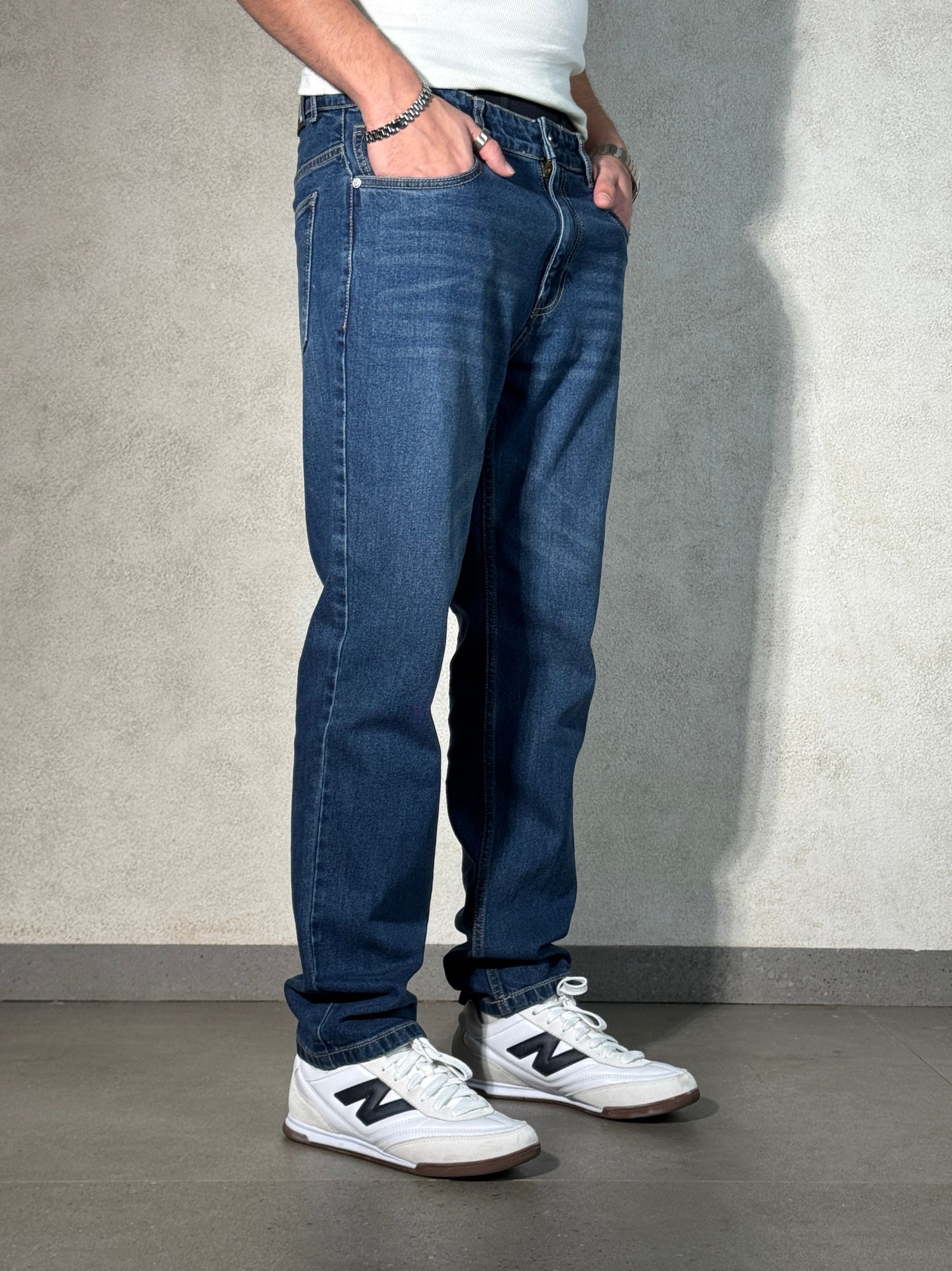 Royal Blue Straight Fit Jeans
