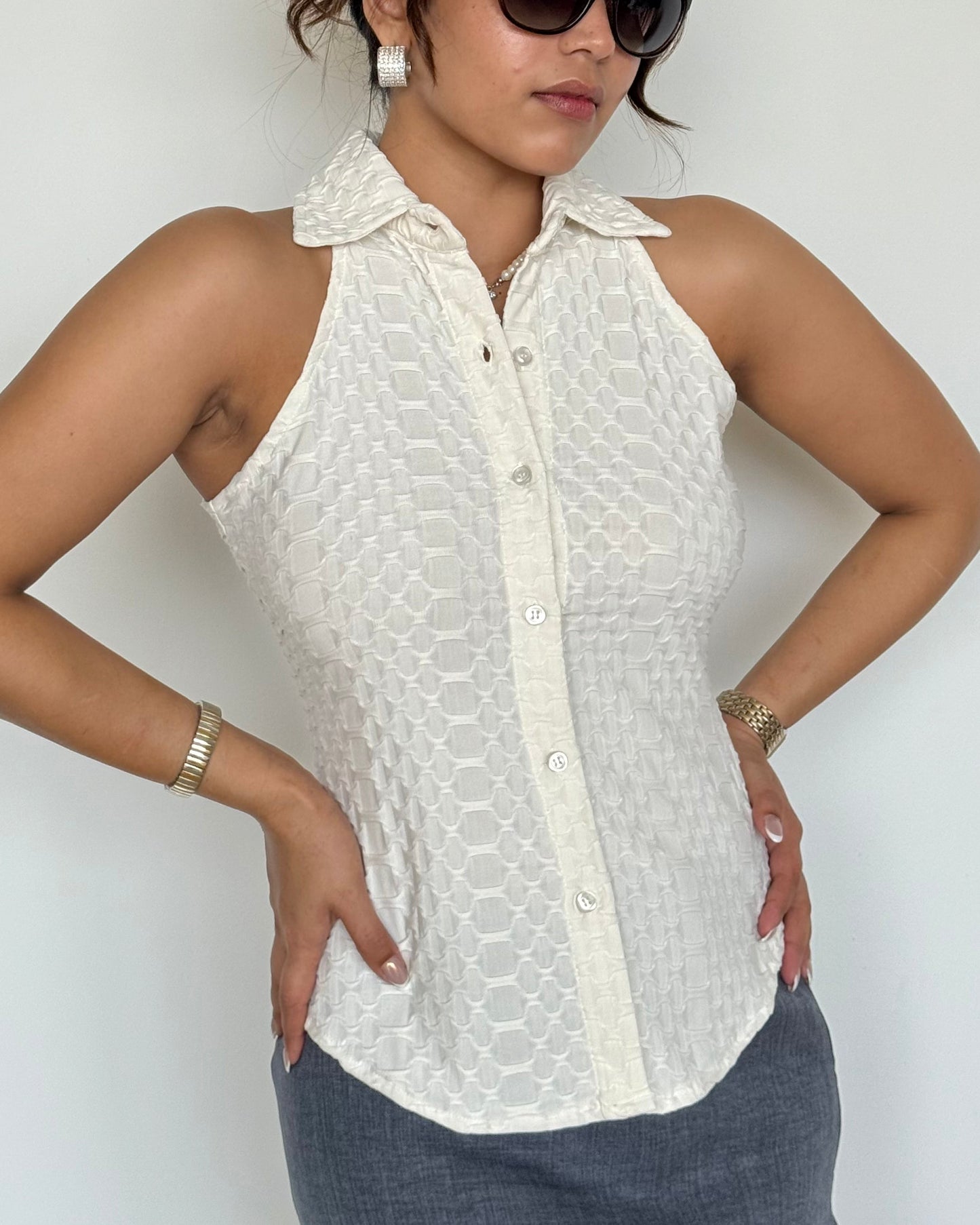 Anabell Halter Textured Shirt