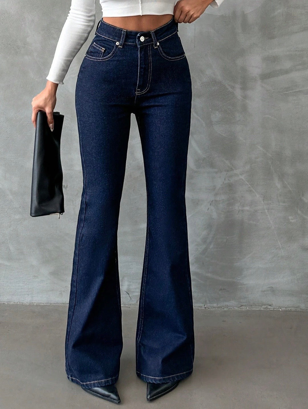 Navy Flare Fit Jeans