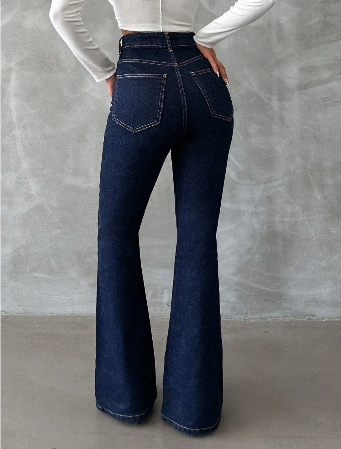 Navy Flare Fit Jeans