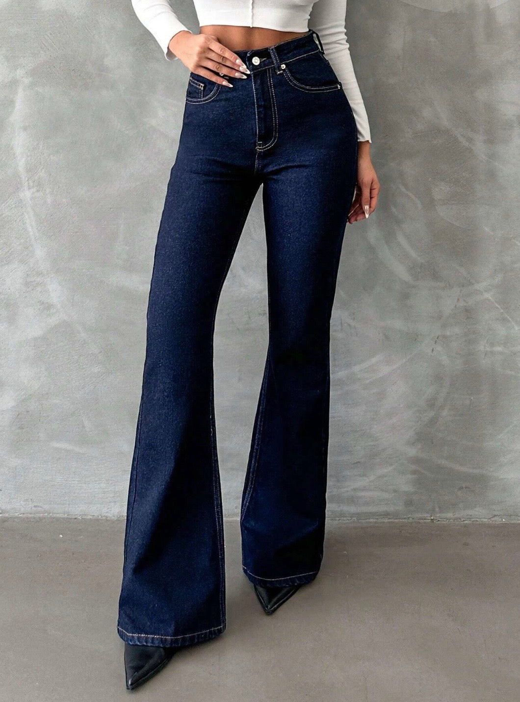 Navy Flare Fit Jeans
