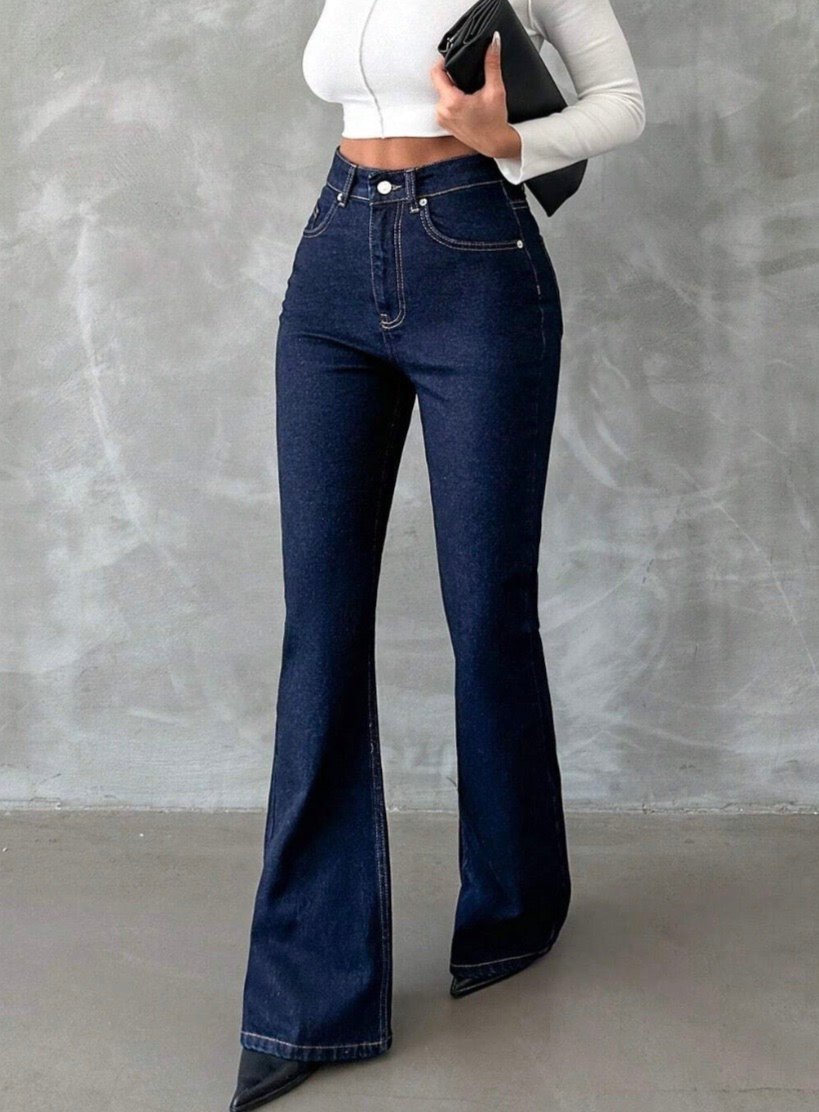 Navy Flare Fit Jeans