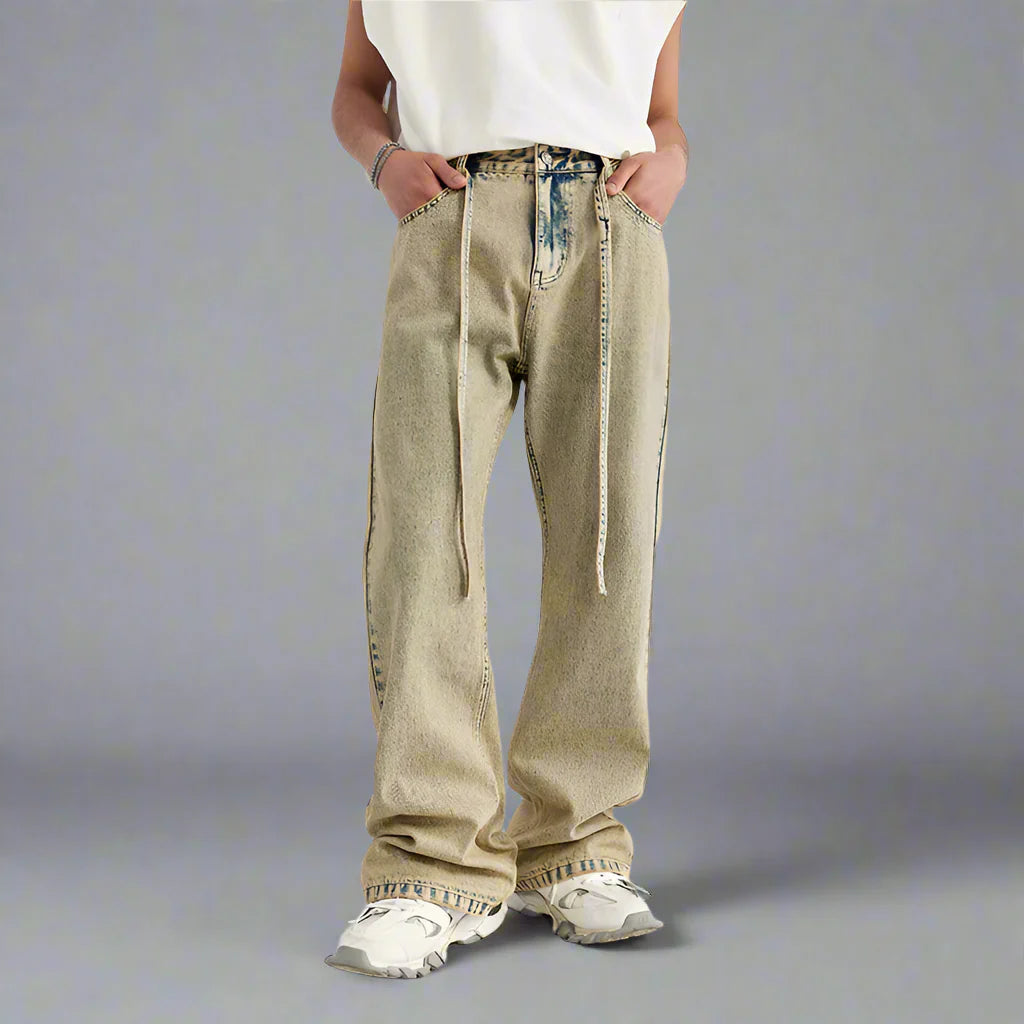 Mud Dyed Washed Bootcut Jeans