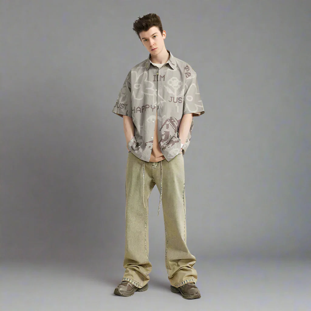 Mud Dyed Washed Bootcut Jeans