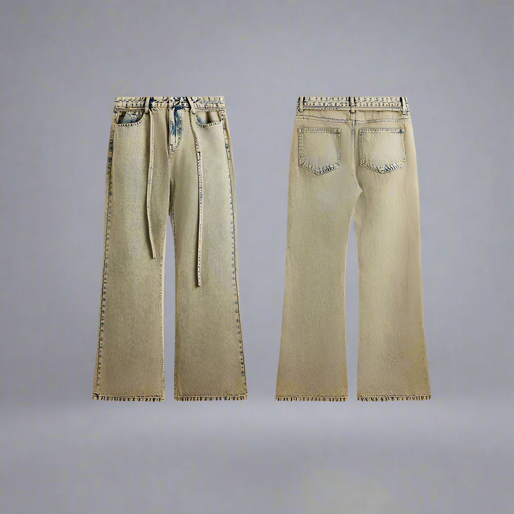 Mud Dyed Washed Bootcut Jeans