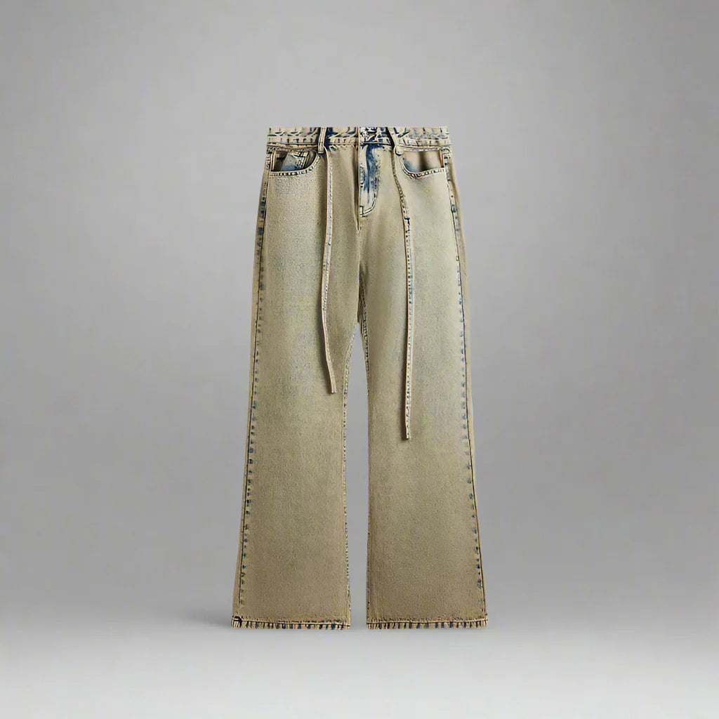 Mud Dyed Washed Bootcut Jeans