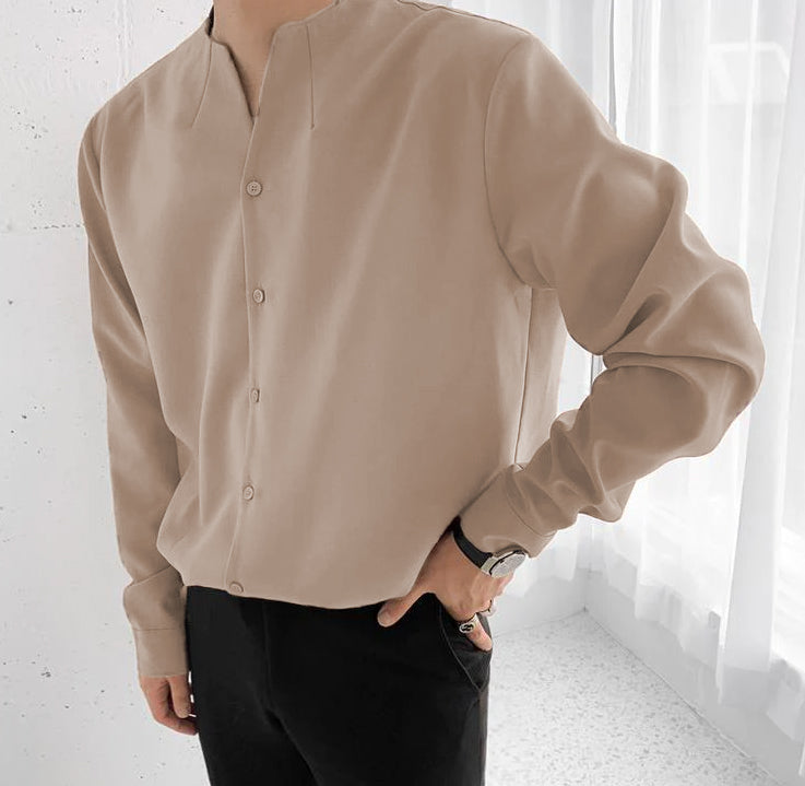 Asian tribe half collar shirt