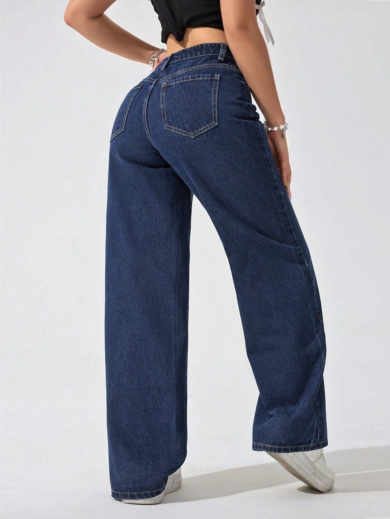 True Blue Wide Leg High Rise jeans