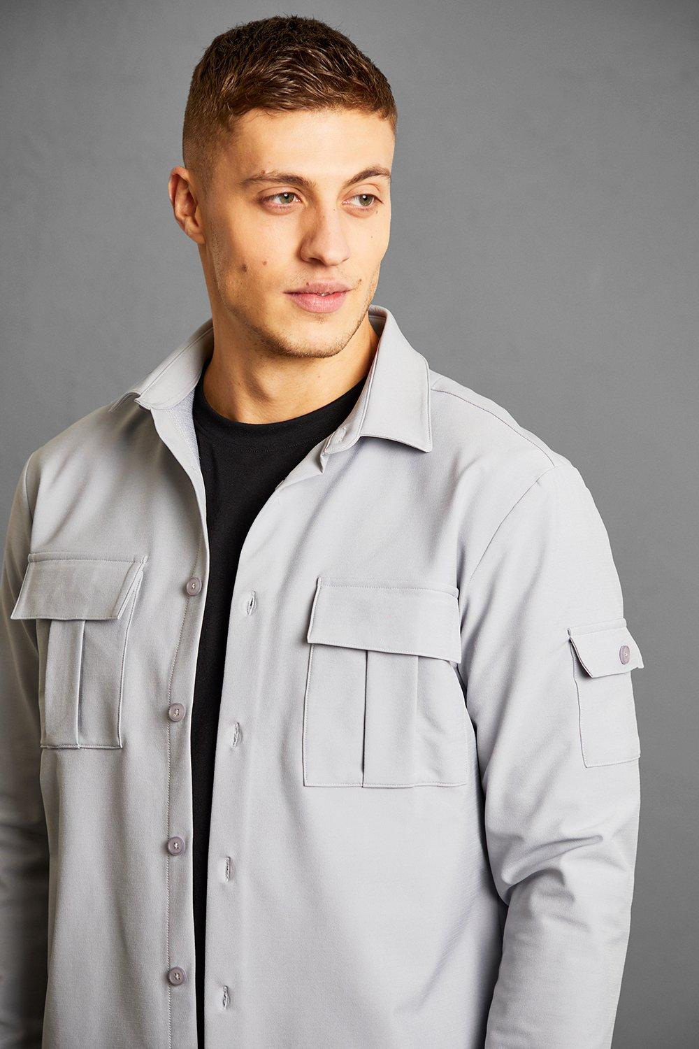 Boxy Pocket Detail Full Sleeves Shirt
