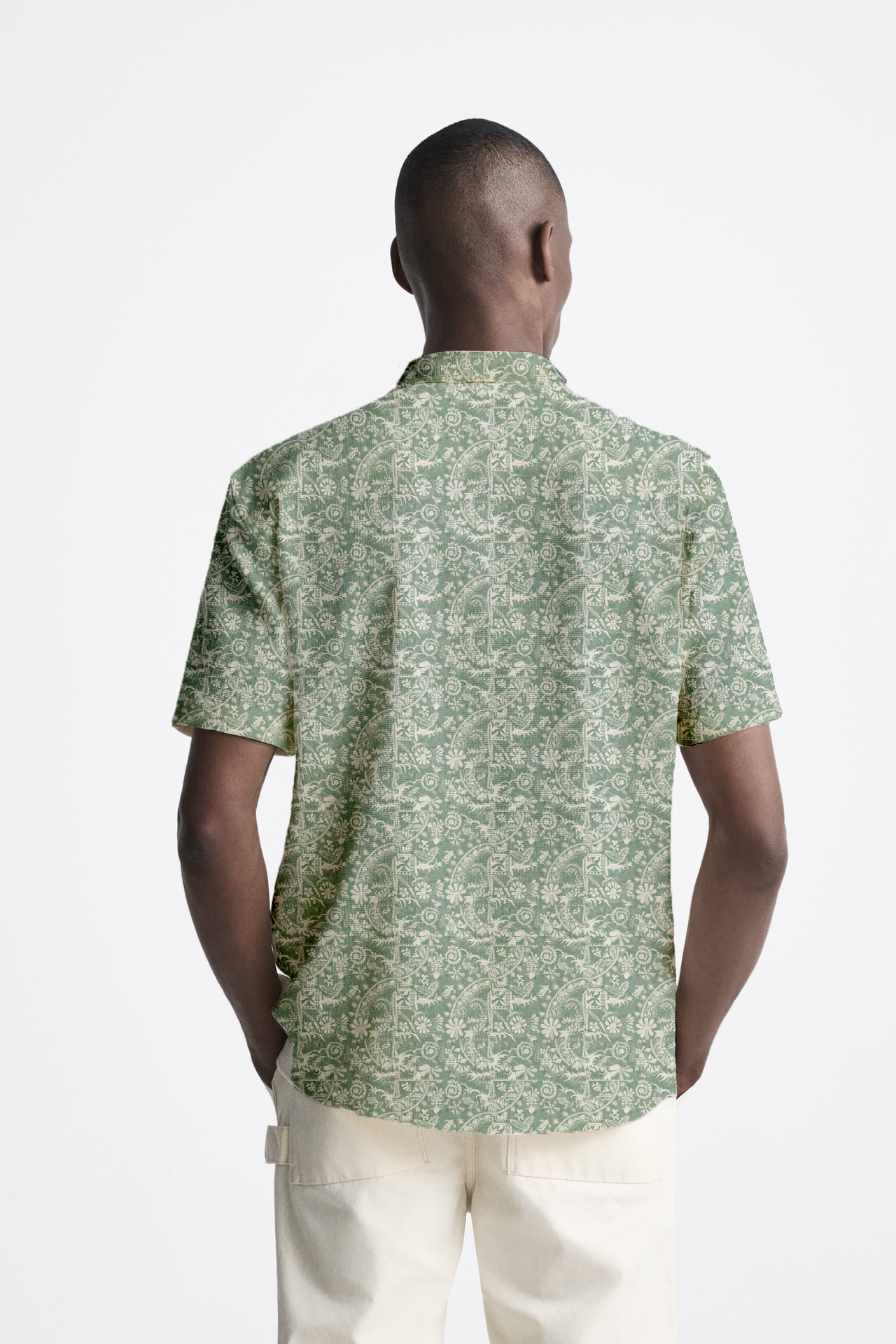 Earthy floral print short sleeve shirt