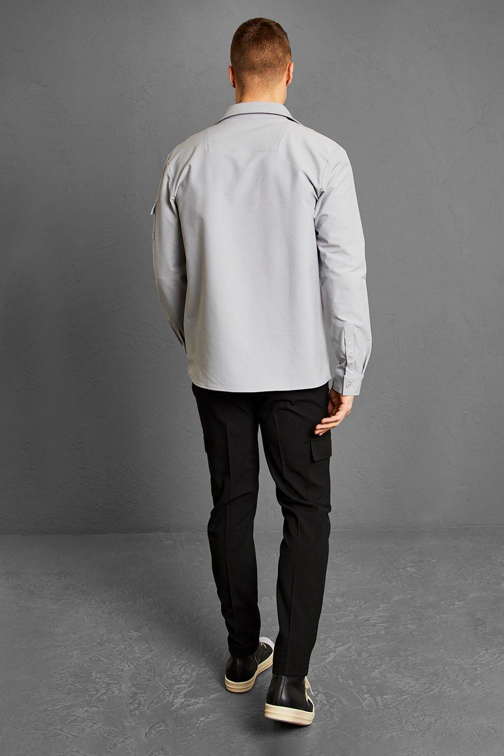Boxy Pocket Detail Full Sleeves Shirt