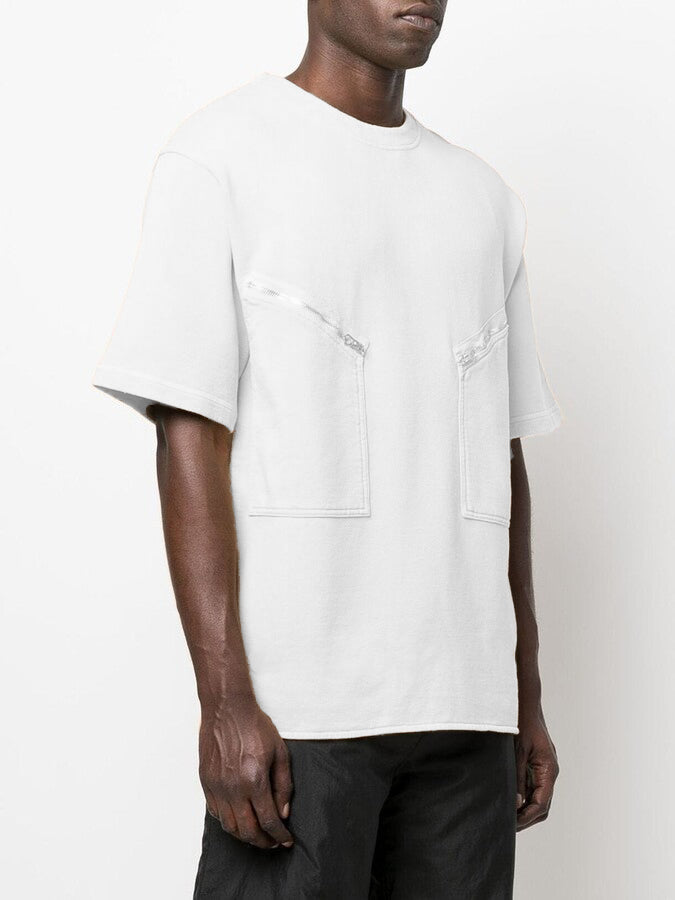 Street Style Zipper Baggy Tee