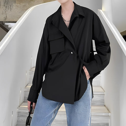 Tokyo Style With Belt Oversized Shirt