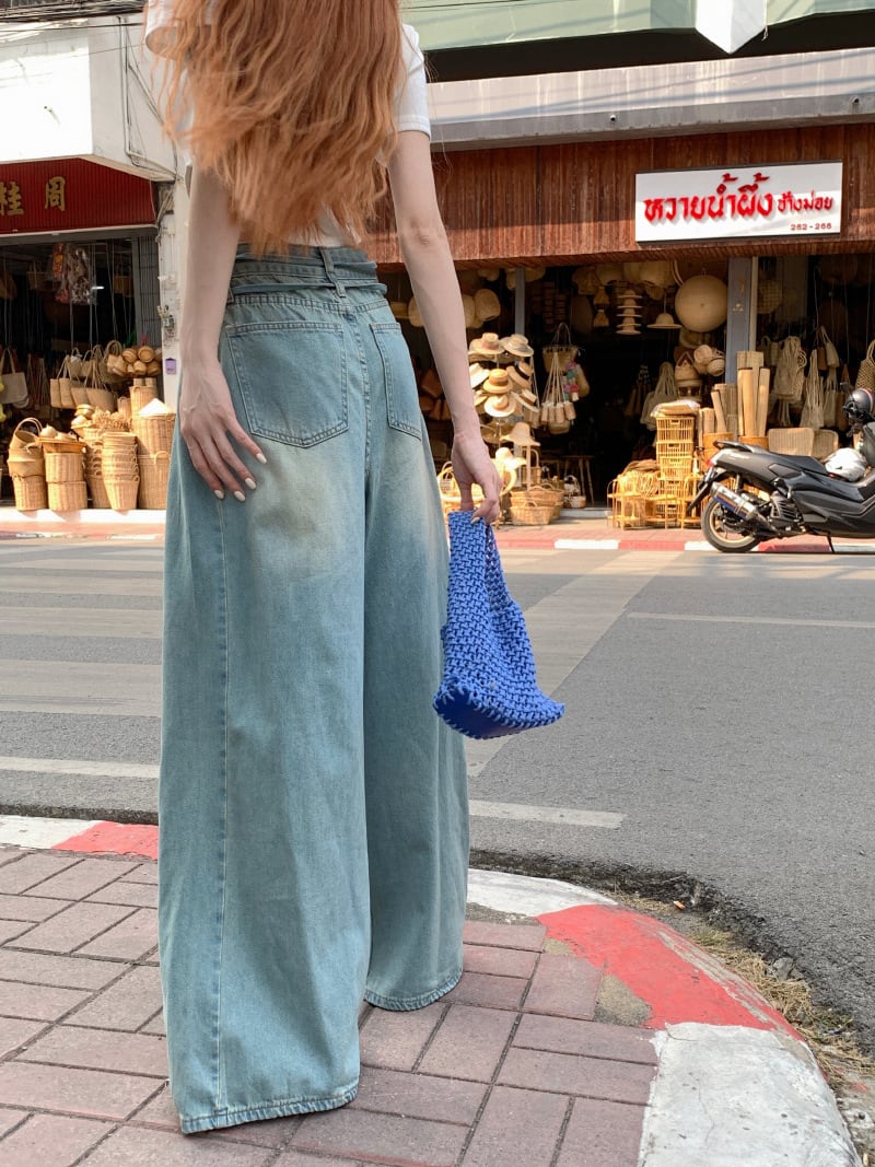 Sporty Glam Baggy Denim Joggers