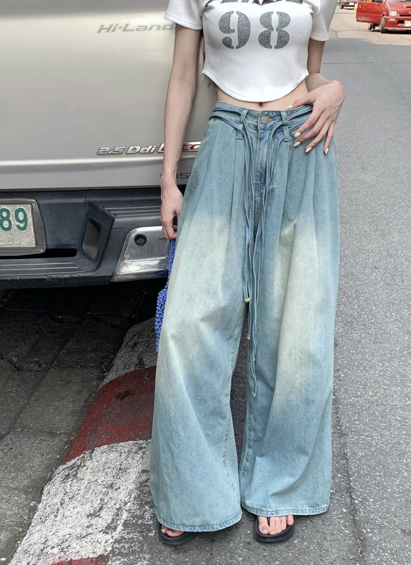 Sporty Glam Baggy Denim Joggers