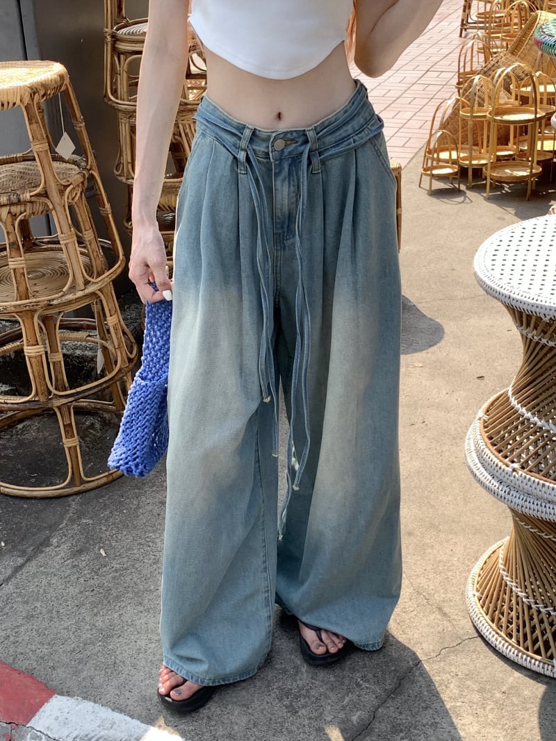 Sporty Glam Baggy Denim Joggers