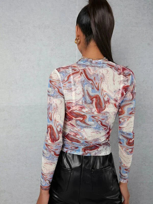 So Red Rage Mesh Top