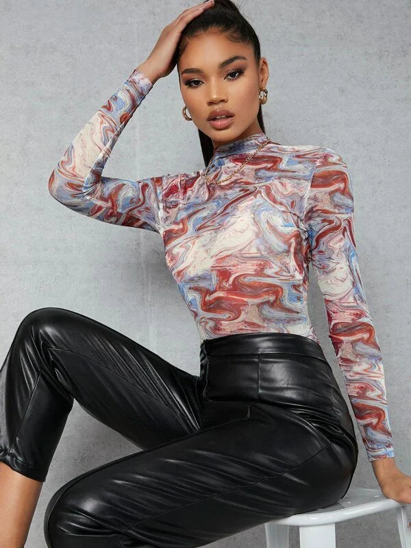 So Red Rage Mesh Top