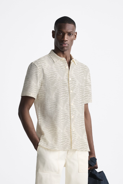 Neutral Leaf Short sleeves shirt