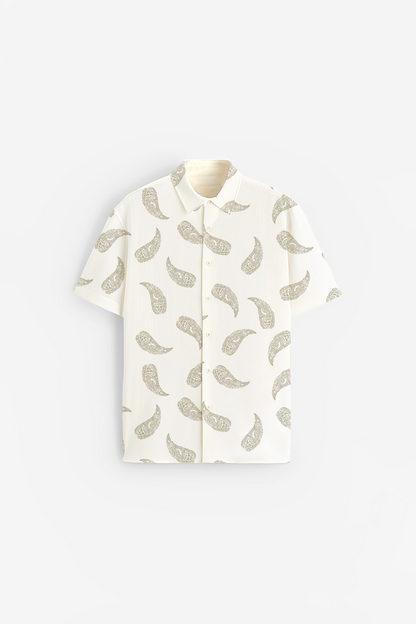 Earthy paisely print Short sleeve shirt