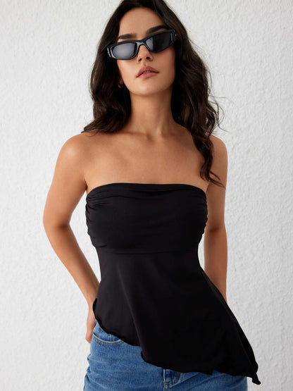 Super Soft Asymmetrical Hem Tube Top