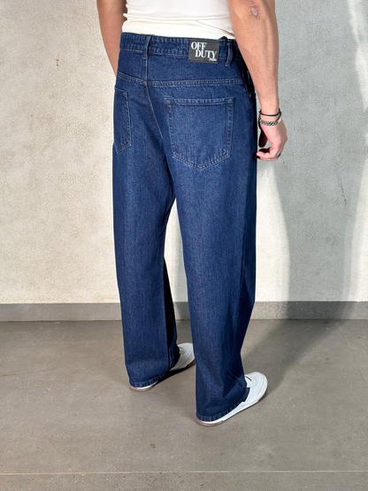 Air Force Blue Baggy Fit Rigid Jeans