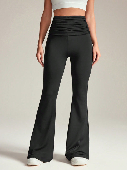 Pleated Yoga Flare Pants
