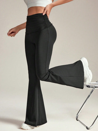 Pleated Yoga Flare Pants