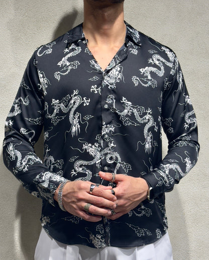Mystic Dragon Print Full Sleeves Shirt