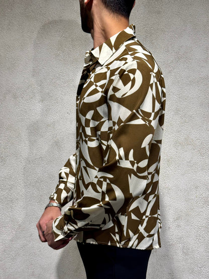 Abstract Rhythm Print Full Sleeves Shirt
