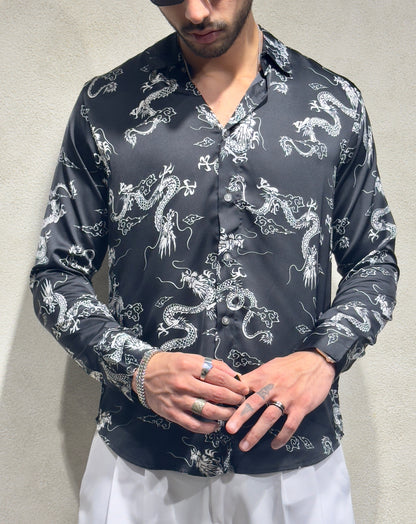 Mystic Dragon Print Full Sleeves Shirt