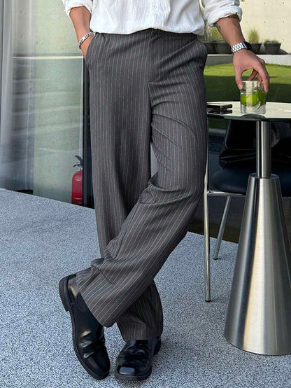 Korean Inspired Classic Stripe Trousers