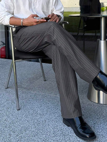 Korean Inspired Classic Stripe Trousers