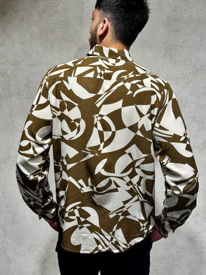 Abstract Rhythm Print Full Sleeves Shirt