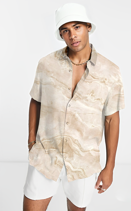 Liquid Gold print short sleeve shirt