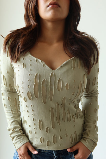 Amberline Ripped Fitted Top
