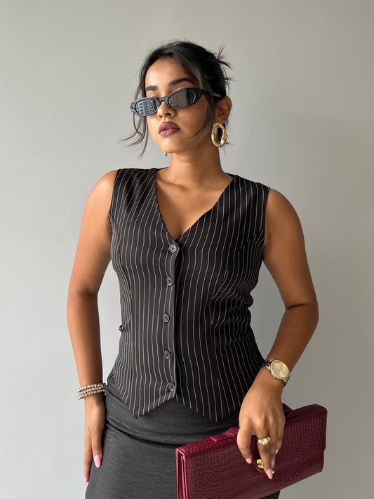 Contoured Stripe Vest