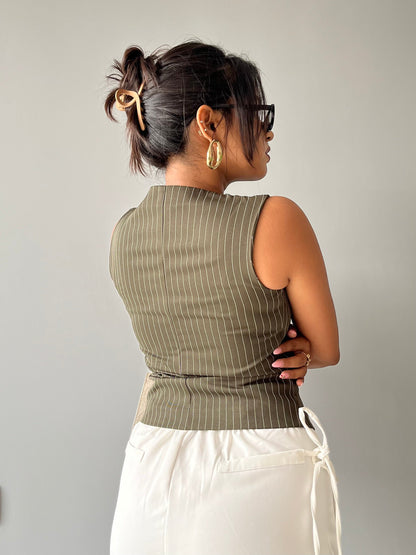 Contoured Stripe Vest